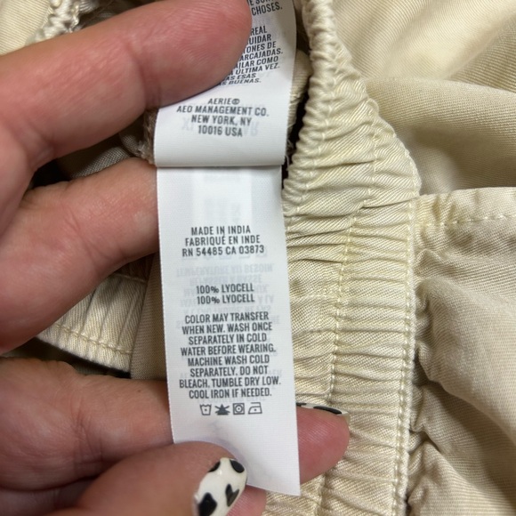 Aerie cream Anytime High waisted trouser with wide leg. Size XL - Picture 6 of 9